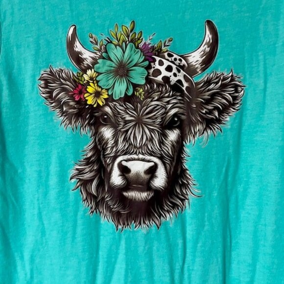 Highlander Graphic Canvas T-Shirt (Medium) Teal - Picture 3 of 4